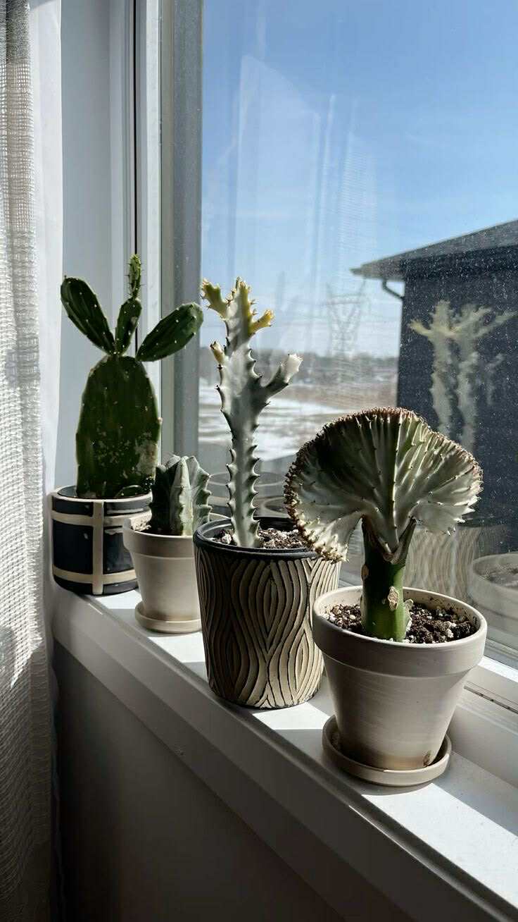 Aesthetic succulent plants display