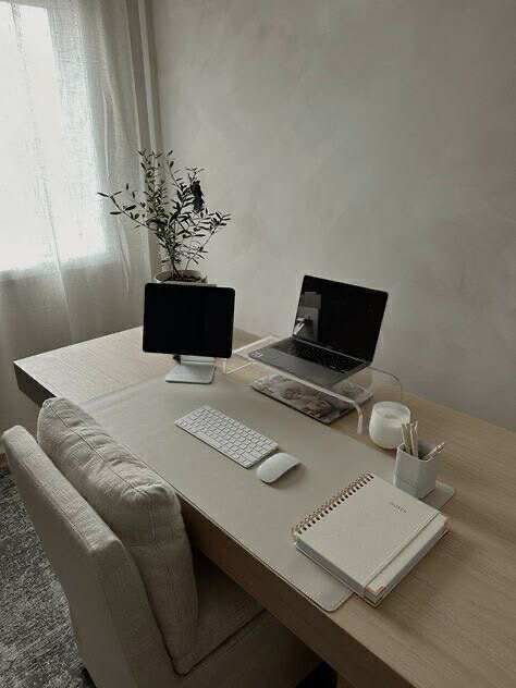 Minimalist desk setup with accessories